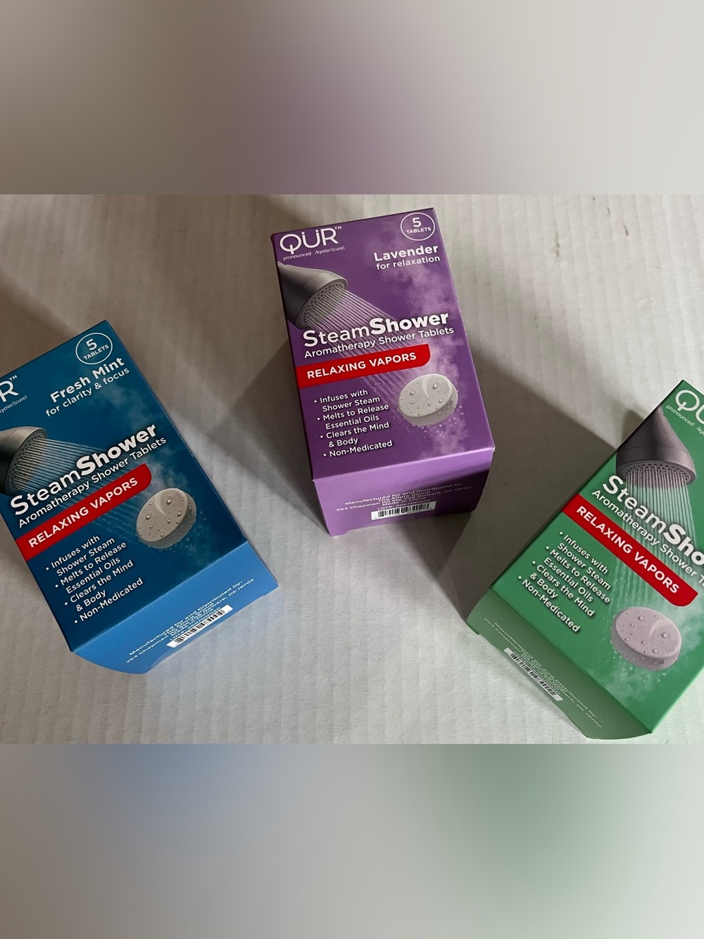 QUR Lot of 3 Lavender Aromatherapy Tablets - Fresh Mint - Eucalyptus VIRAL